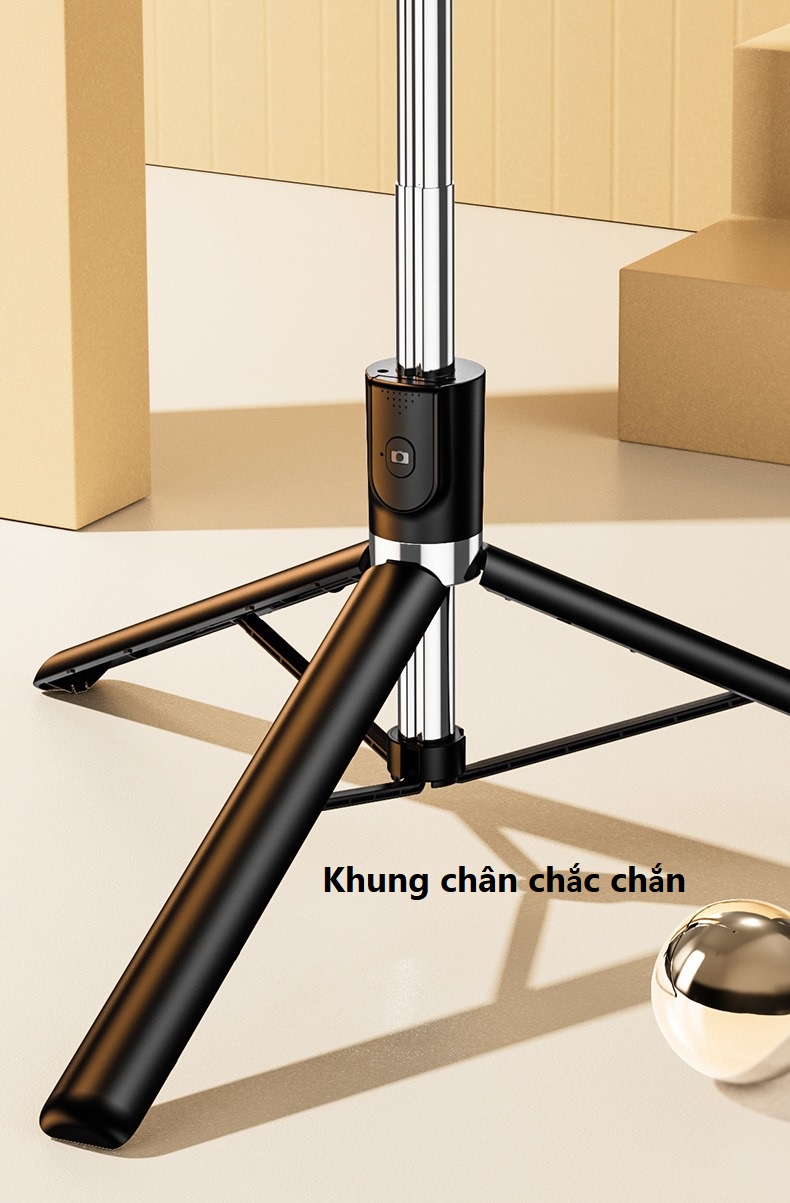 Gậy chụp hình Bluetooth R1SL dài 1m7 có đèn LED